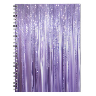 Caderno Espiral Tinsel de Lavanda Glam Girly Stripes