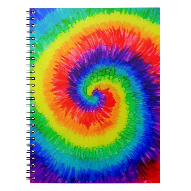 Caderno Espiral Tinta de Álcool Rainbow Tie-Dye (Frente)