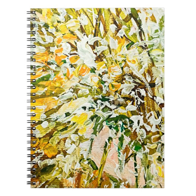 Caderno Espiral Tinta em relevo expressa na canvas, criada com (Frente)