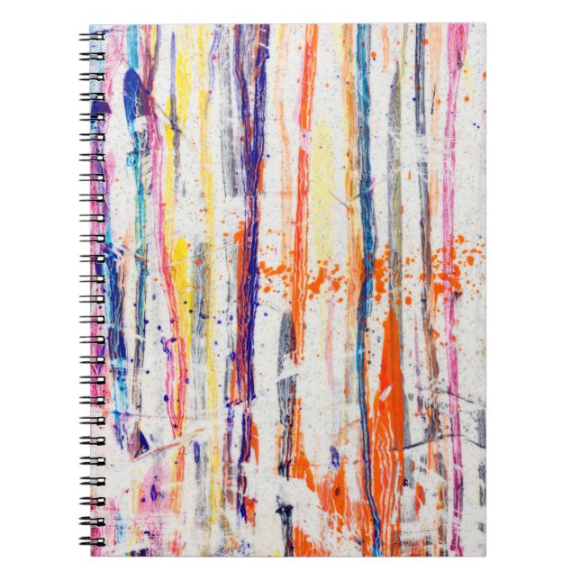 Caderno Espiral Tinta estampada em fundo branco,arte,fina (Frente)