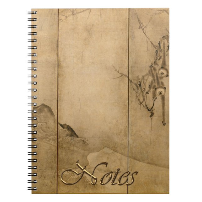 Caderno Espiral Tinta japonesa em papel Gibbons Primados e Paisage (Frente)