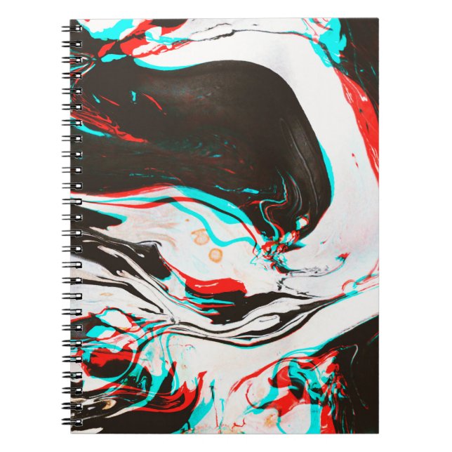Caderno Espiral Tinta Marmoreada: Textura Falsa. (Frente)