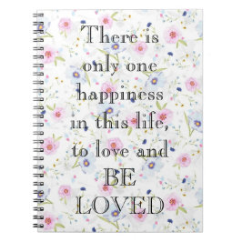 Caderno Espiral Tinta rosa incrível com amor um notebook com aspas