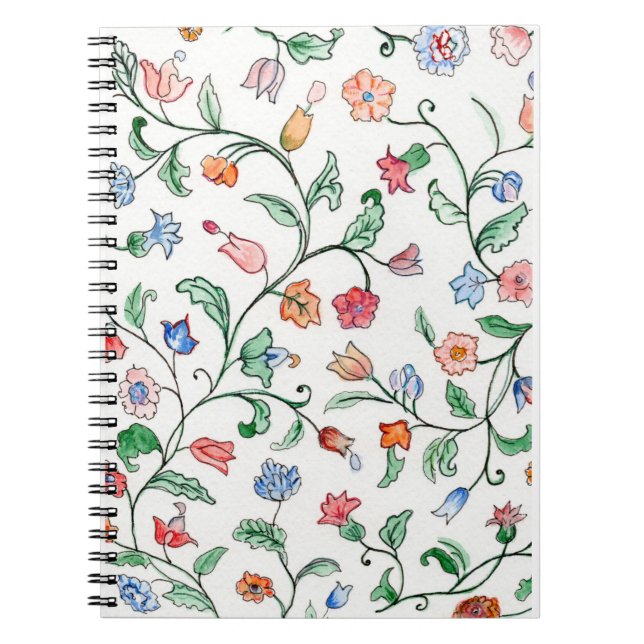 Caderno Espiral Tiny Floral Twines design on a Notebook / Journal (Frente)