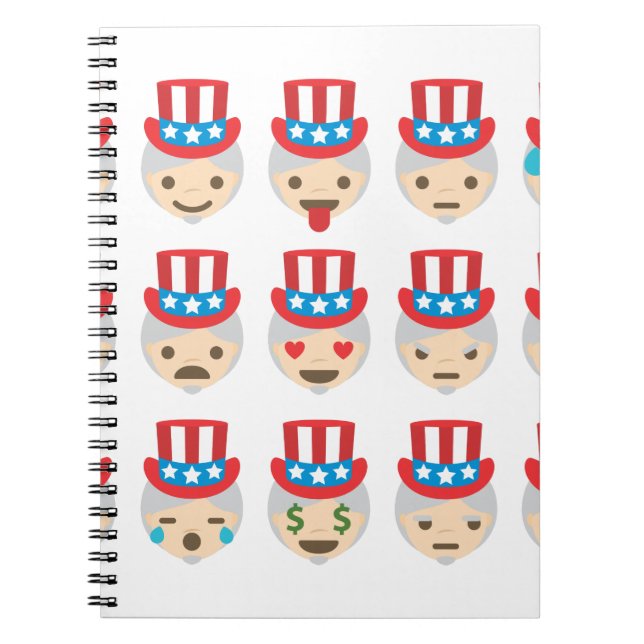 Caderno Espiral tio sam emoji (Frente)