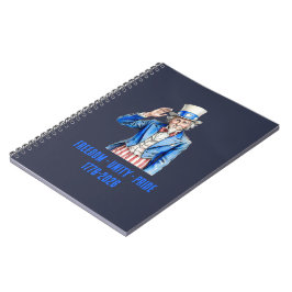 Caderno Espiral Tio Sam Feliz 4 de Julho Patriótico