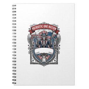 Caderno Espiral Tio Sam Patriótico Esqueleto Patriota Sombrio Esqu