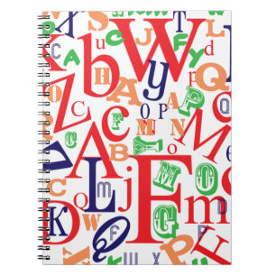 Caderno Espiral Tipo de diversão Legal de A a Z Bold Design