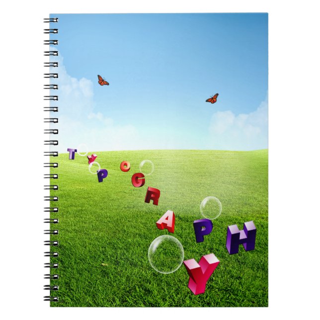 Caderno Espiral Tipografia, (Frente)