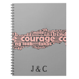 Caderno Espiral Tipografia de Cinzas Trituradas Modernas e Rosa