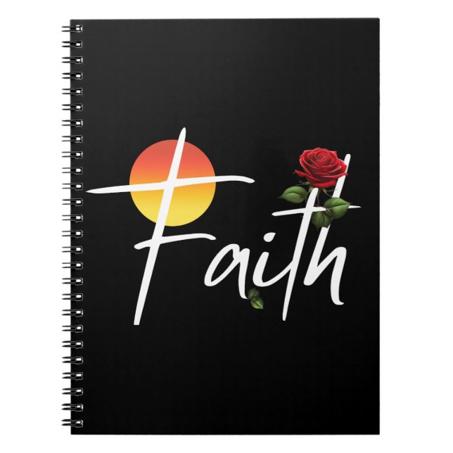 Caderno Espiral Tipografia de Fé com Rosas (Frente)