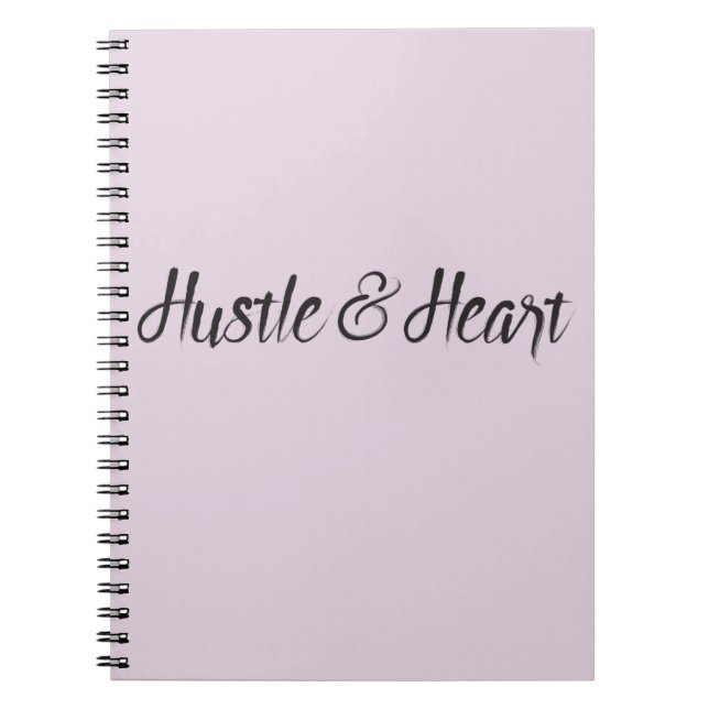 Caderno Espiral Tipografia de Hustle e Heart (Frente)