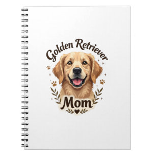 Caderno Espiral Tipografia de Mãe de Golden Retriever Antiga Amant