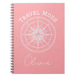 Caderno Espiral Tipografia de Modo de Viagem, Bússola Vintage, Min
