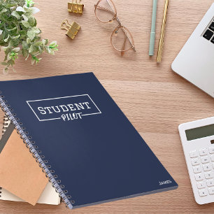 Caderno Espiral Tipografia de Piloto Estudante, Minimalista, Simpl