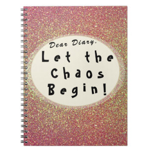 Caderno Espiral Típografia Dourada e engraçada de humor moderno e 