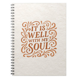Caderno Espiral Tipografia É Tranquila a Minha Alma