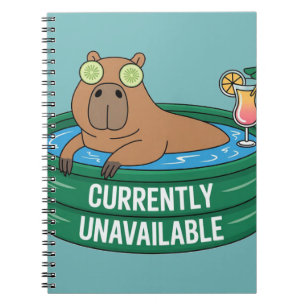 Caderno Espiral Tipografia Gráfica de Relaxamento da Piscina de Ca