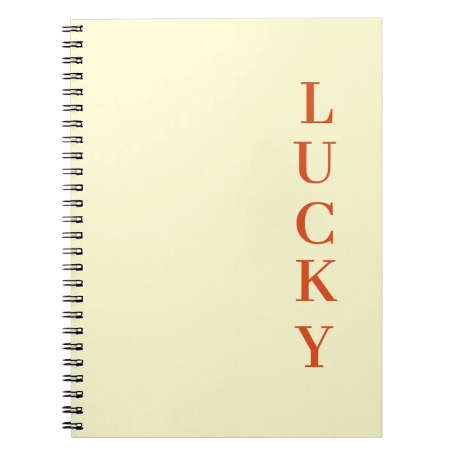 Caderno Espiral Tipografia "LUCKY" personalizada  (Frente)
