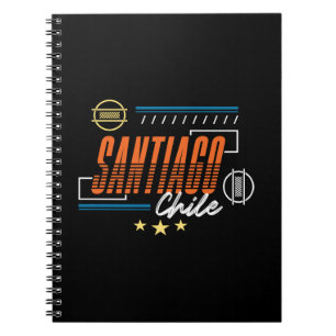 Caderno Espiral Tipografia Moderna Retro de Santiago Chile Design