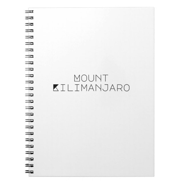 Caderno Espiral Tipografia Simples do Monte Kilimanjaro (Frente)