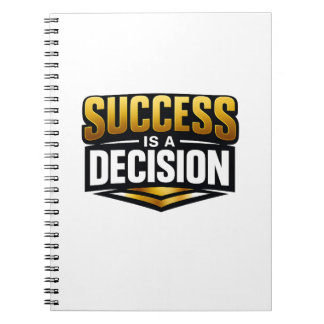 Caderno Espiral Tipografia Success Gold em Preto