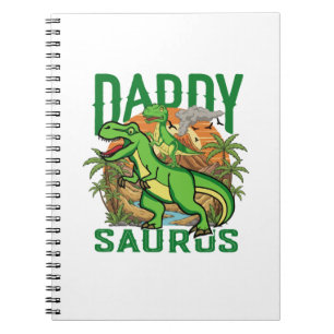 Caderno Espiral Tiranossauro Daddysaurus Engraçado Presente para