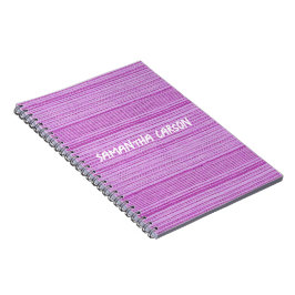 Caderno Espiral Tiras cor-de-rosa com nome personalizado