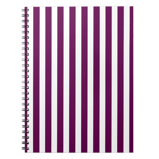 Caderno Espiral Tiras de ameixa e doces brancos (Frente)