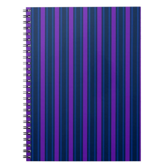 Caderno Espiral Tiras de doces azuis e roxas (Frente)