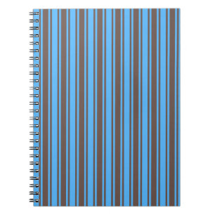 Caderno Espiral Tiras de doces castanhas e azuis