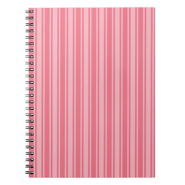 Caderno Espiral Tiras de doces cor-de-rosa-coral (Frente)