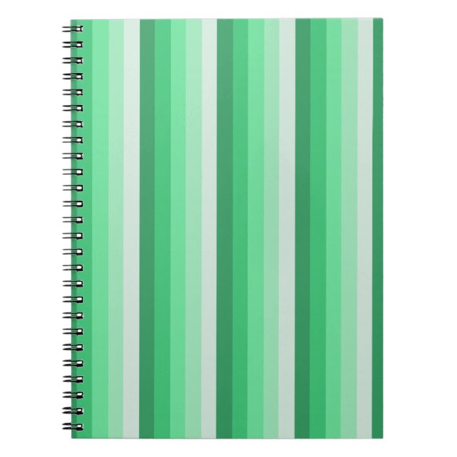 Caderno Espiral Tiras de sombra verdes (Frente)