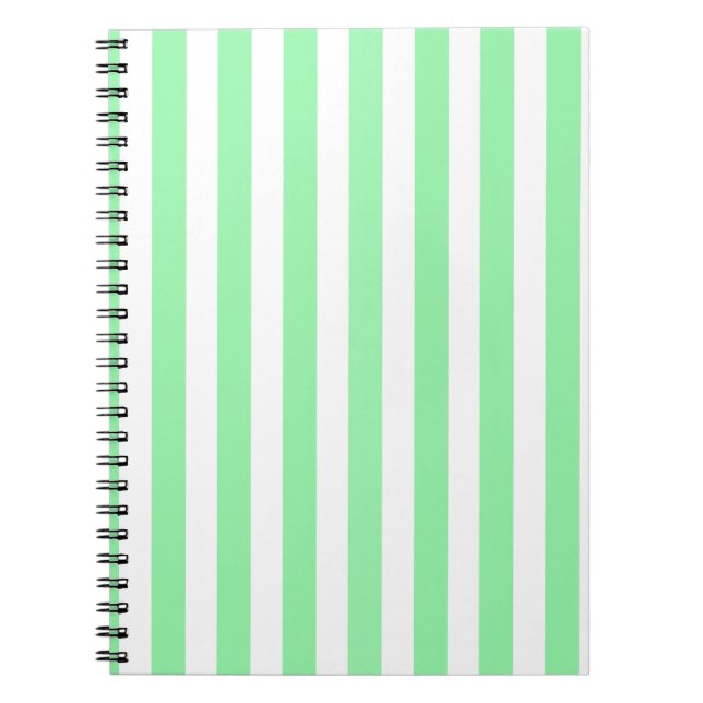 Caderno Espiral Tiras doces verdes e brancas (Frente)