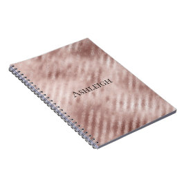 Caderno Espiral Tiras Douradas de Rosa Chic