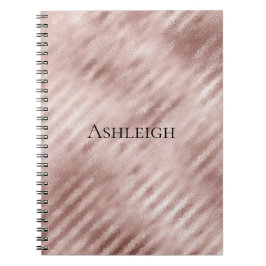 Caderno Espiral Tiras Douradas de Rosa Chic