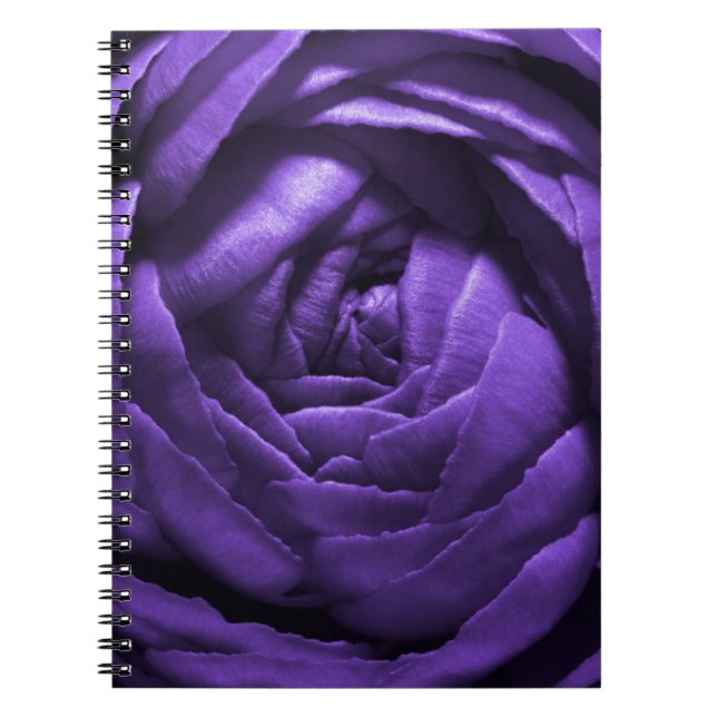 Caderno Espiral Tiro roxo do macro da flor (Frente)
