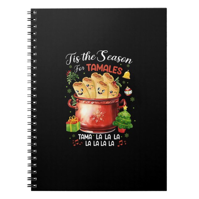 Caderno Espiral Tis Season For Tamales Christmas Mexican Food (Frente)