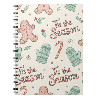 Caderno Espiral Tis the Season Christmas Doodle Notebook | Cute 