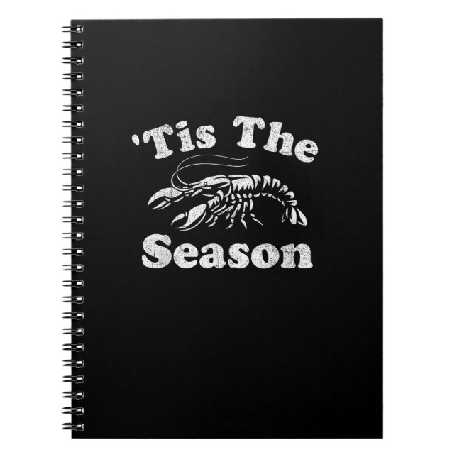Caderno Espiral Tis The Season Funny Crawfish Boil Mardi Gras Caju (Frente)