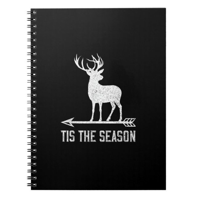 Caderno Espiral Tis The Season Funny Deer Hunting (Frente)