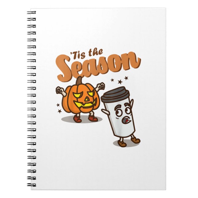 Caderno Espiral Tis The Season Hate Pumpkin Spice Latte Halloween  (Frente)