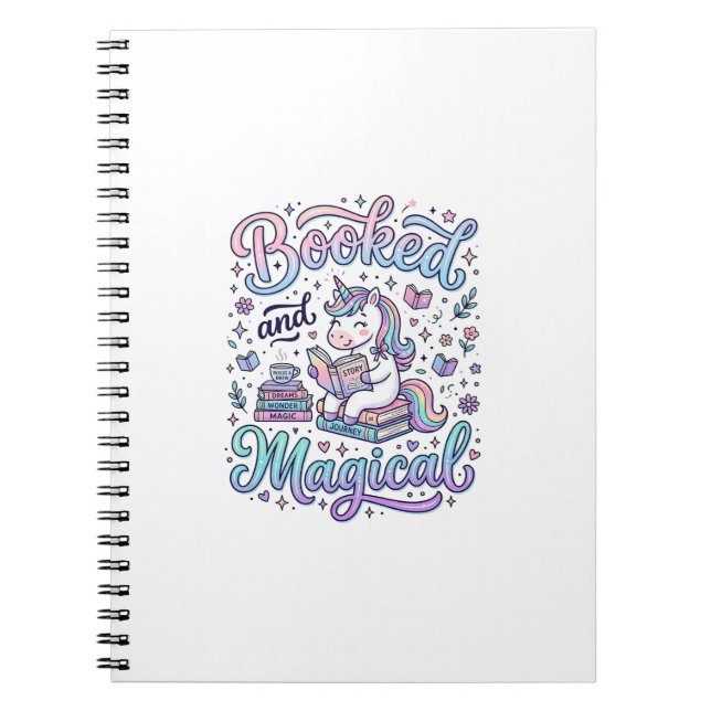 Caderno Espiral Título de Presente Mágico e Reservado de Unicórnio (Frente)
