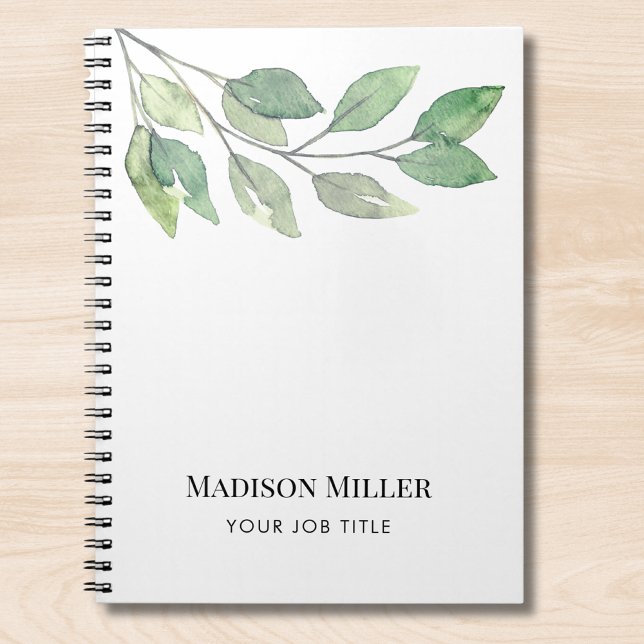 Caderno Espiral Título de Trabalho Personalizado com Verde Água (Criador carregado)