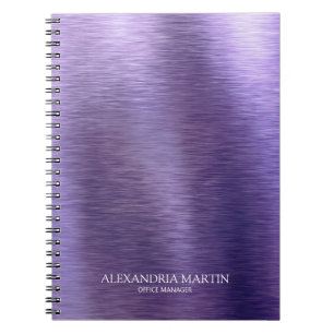 Caderno Espiral Título do Cargo Nome Metálico Minimalista Moderno 