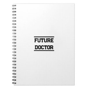 Caderno Espiral Título Médico Futuro Design de Texto Mínimo