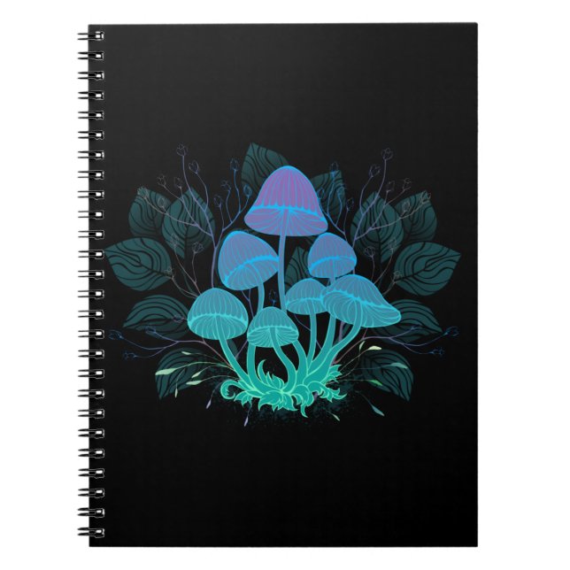 Caderno Espiral Toadstools em arbustos (Frente)