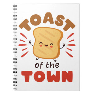 Caderno Espiral Toast of the Town Kawaii Bread Breakfast