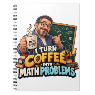 Caderno Espiral Toca de Matemática Divertida do Professor de Café
