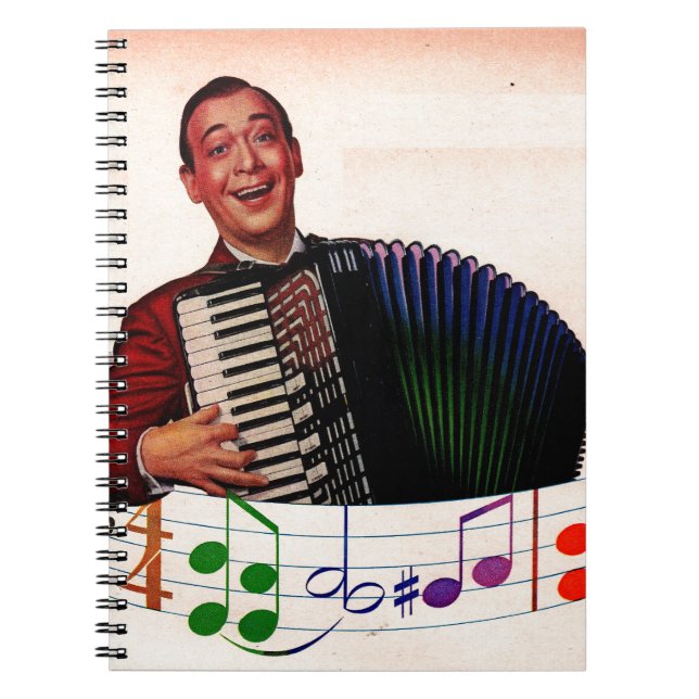 Caderno Espiral tocador de acordeão (Frente)